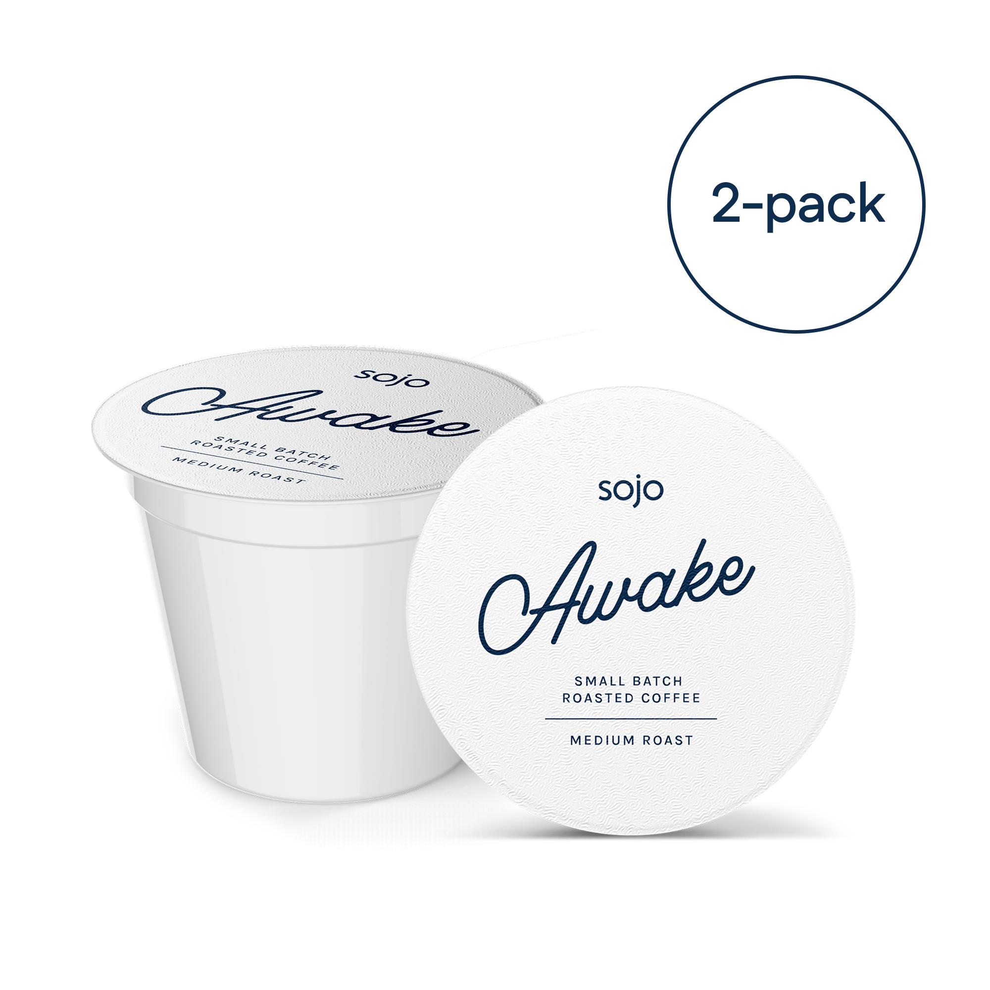 Two 'Awake' sojo coffee k-cup pods