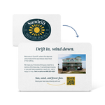 Rectangular, fully customizable welcome card, front and back