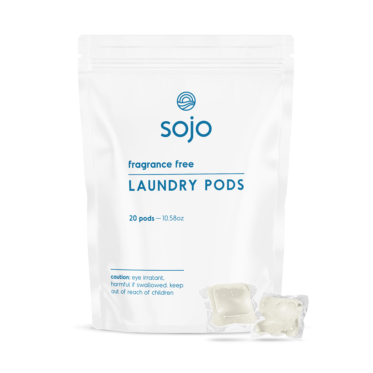 White bag of laundry pods