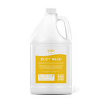 White and yellow refill gallon of body wash
