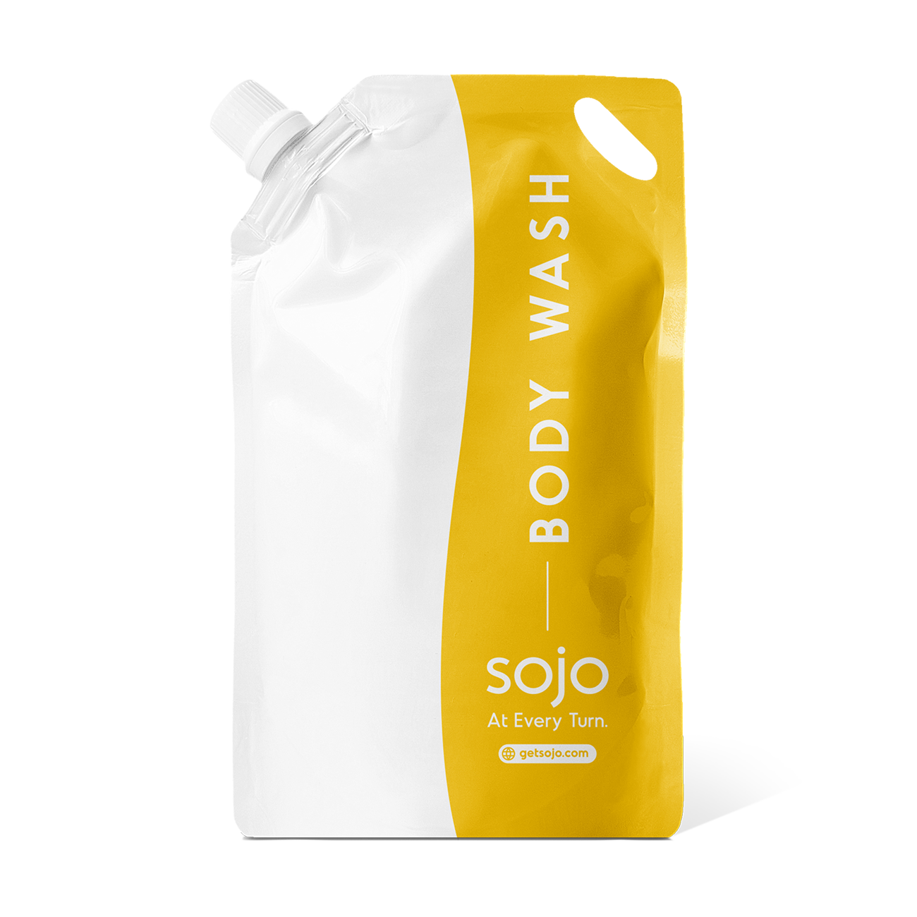 1 liter white and yellow refill pouch of body wash