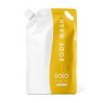 1 liter white and yellow refill pouch of body wash