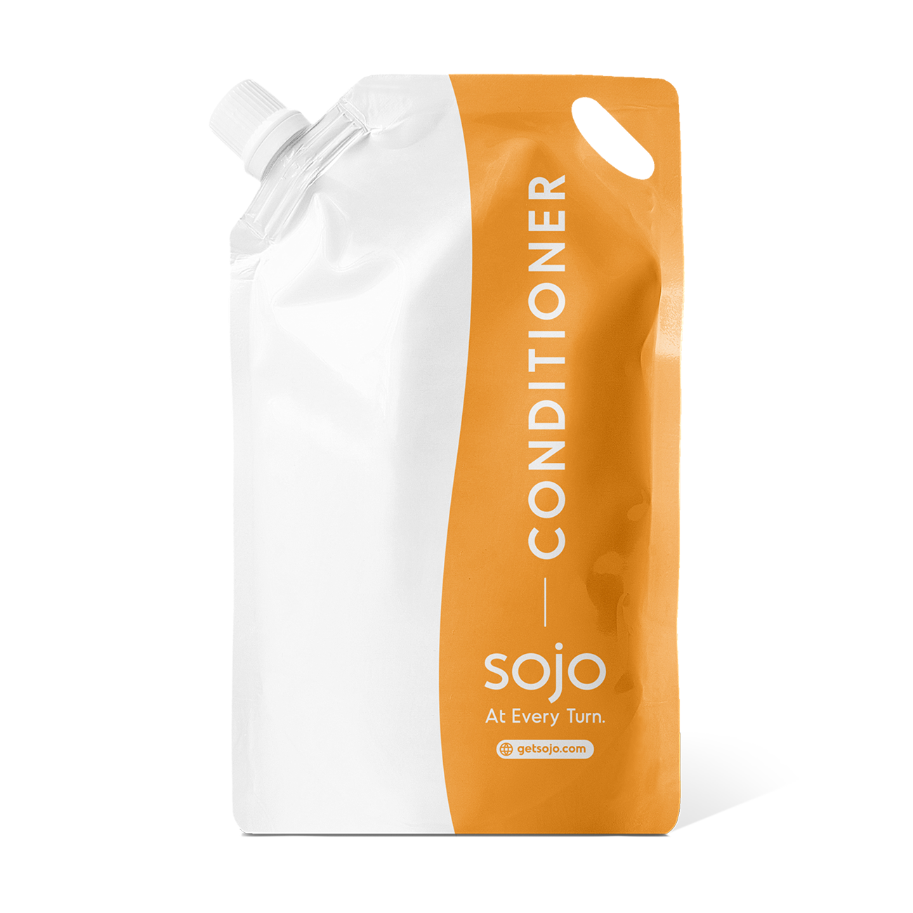 1 liter white and light orange refill pouch of conditioner