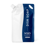 1 liter white and navy blue refill pouch of dish soap