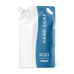 1 liter white and blue refill pouch of hand soap