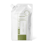 White and sage refill pouch of conditioner with citrus and amber label