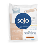 sojo welcome bundle packaging with mountain kit on a white background